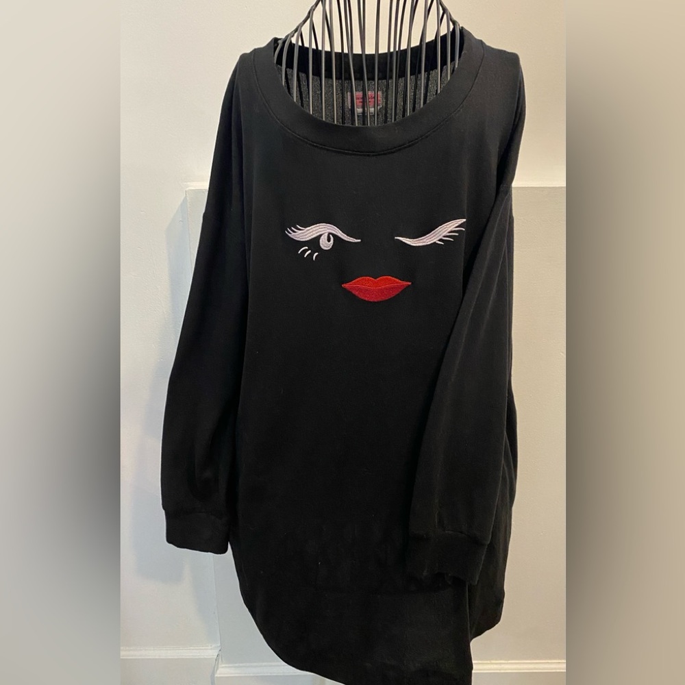 KATE SPADE Black Graphic Face Sweater/Dress Size S